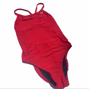 TYR Red One Piece Swimsuit Life Guard (SZ 7.5/38)
